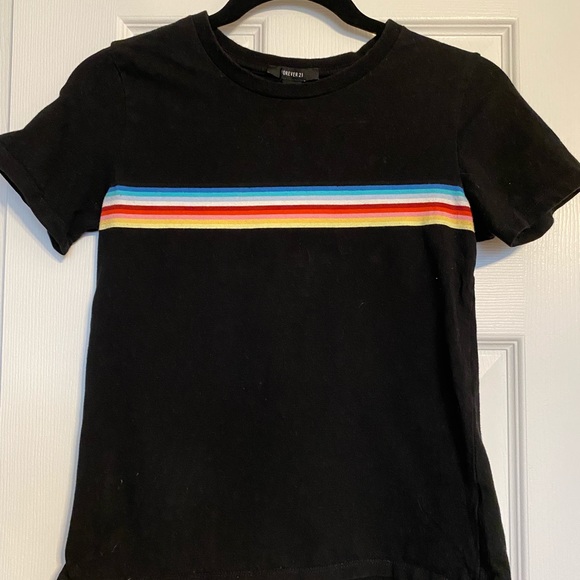 Forever 21 Rainbow Stripe Tee - Picture 1 of 2
